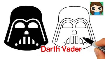 How to Draw Darth Vader Helmet EASY Silhouette