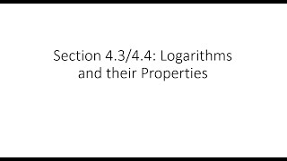 Logarithms and their Properties