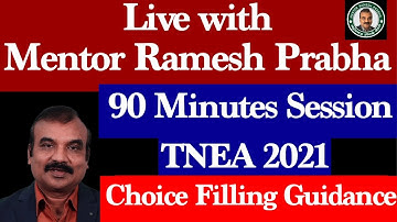 Live with Mentor Ramesh Prabha Today 90 Minutes Session | Choice Filling Guidance TNEA 2021 | Q & A