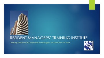 Apartment/Condo Building Managers/Superintendent course