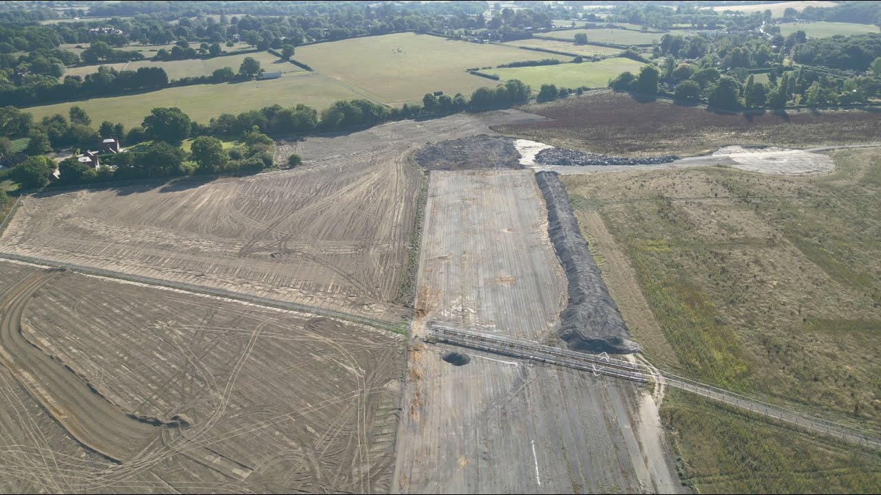 Wisley New Town Construction Begins | Runway Removal Drone Footage | August 2025 Update