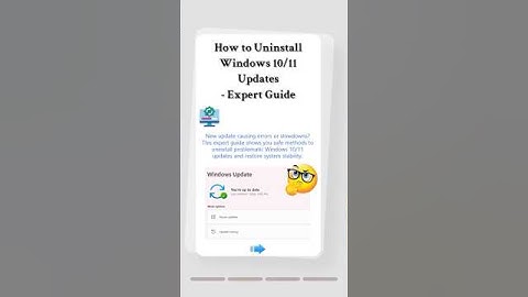 How to Uninstall Windows 10/11 Updates – Easily Roll Back Troublesome Patches#windowsupdate