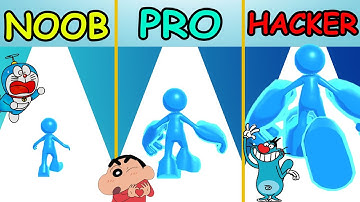 NOOB VS PRO VS HACKER IN LIMBSRUN WITH SHINCHAN & OGGY