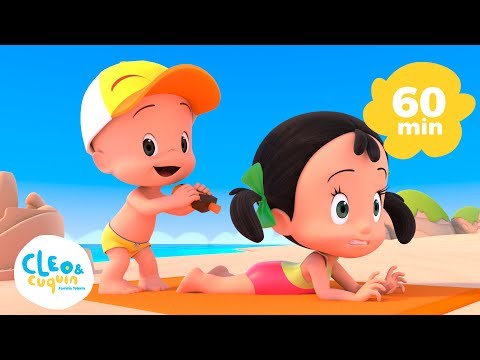 Vamos a la playa y más canciones infantiles de Cleo y Cuquín | Familia Telerín (60 min)