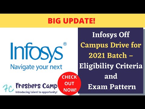 Infosys Off Campus Drive for 2021 Batch – Eligibility Criteria and Exam Pattern