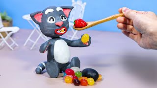 Talking Tom In Real Life - How To Make Strawberry Cake - Stop Motion Cooking & Asmr Funny Animation