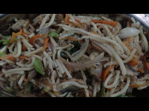 Pepper Mushroom Noodles - Mushroom Hakka Noodles Recipe- By Healthy Food Kitchen
