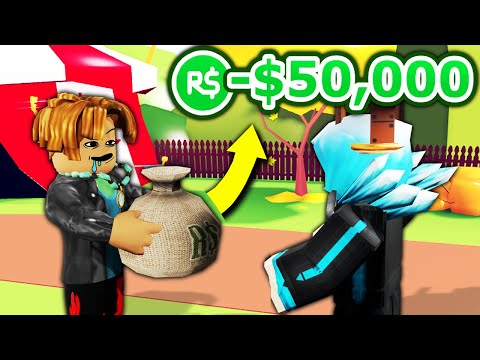 Playing Roblox As A Rich Noob And Letting People Take My Robux Youtube - roblox devest