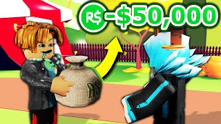 Playing Roblox as a RICH NOOB... and letting people take my robux