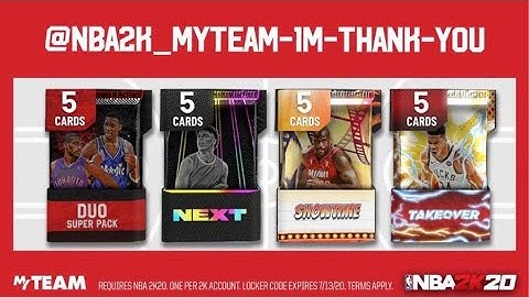 *NEW* 2K20 MYTEAM LOCKER CODE FOR A CHANCE TO GET FREE PACKS!! NBA2K20 MyTEAM!!