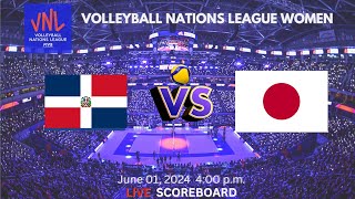 DOMINICAN REPUBLIC VS JAPAN | NATIONS LEAGUE VOLLEYBALL WOMEN | LIVE SCOREBOARD