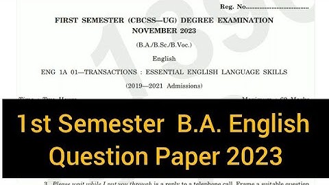 TRANSACTIONS : ESSENTIAL ENGLISH LANGUAGE SKILLS       |      1st Sem  B.A. English   2023 #calicut