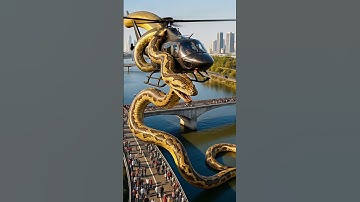 Helicopter Se Aaya Vishal Saap! | Giant Snake Attack on City Bridge | Unreal Viral Video #shorts