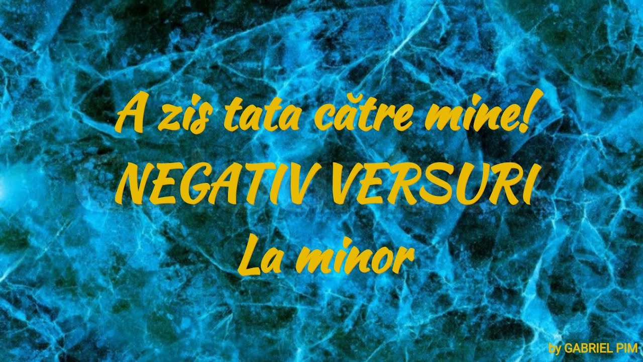A zis tata către mine! NEGATIV VERSURI La minor! COVER