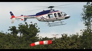 15 knots de vento durante pouso do Bell 407 aeromédico no caribe