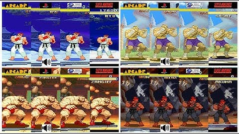 All Street Fighter Alpha 2 Characters Comparison Arcade VS PS1 VS Saturn VS SNES Console VS Console