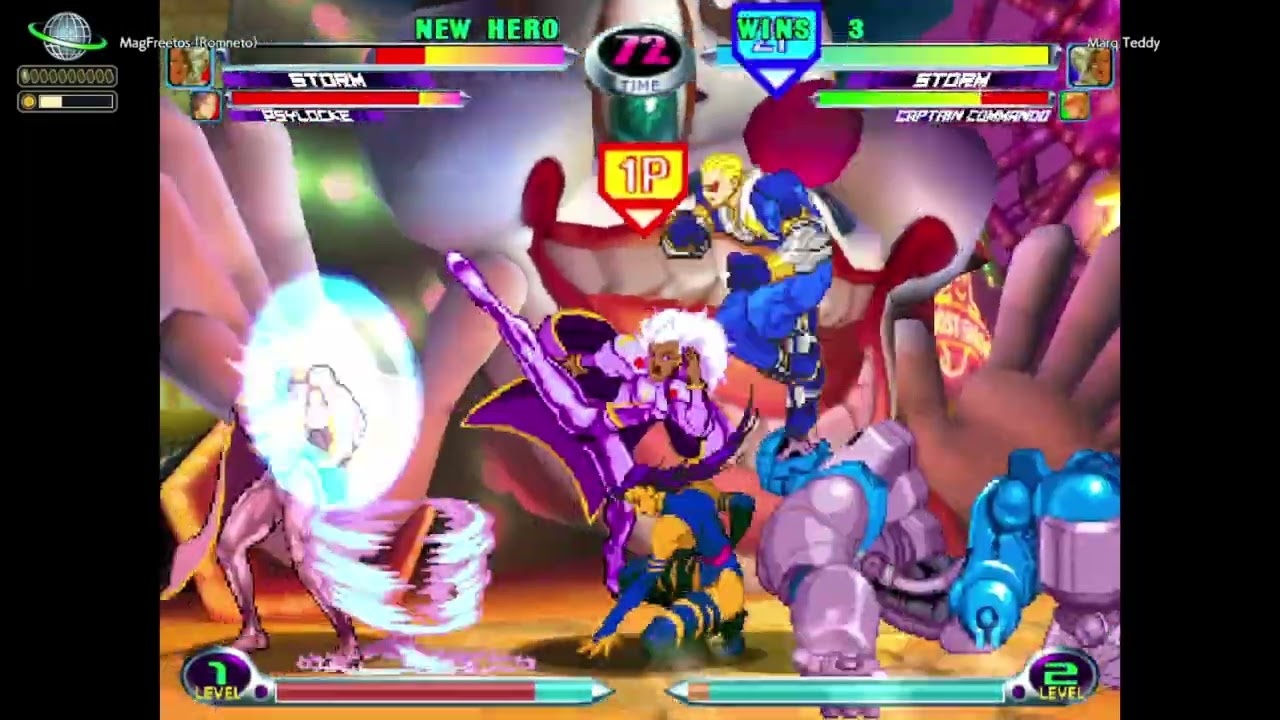 MvC2: Romneto - Storm/Psy (105%) Comeback vs Sent/Storm/Cap (260%) [Marq Teddy] .:2.7.26:.