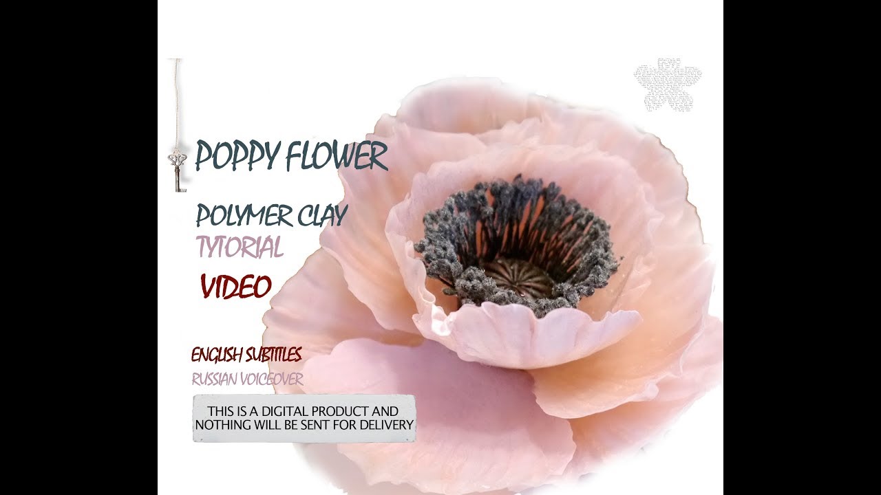 Мастер-класс цветок мака/ poppy flower polymer clay ©