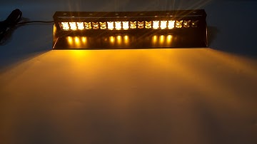 18 LED 20" Amber Emergency Beacon Flash Dash Truck Windshield Strobe Light Bar DAY-TIME VIDEO