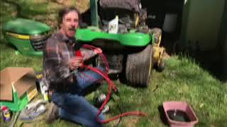 John Deere X320 Transmission fluid change without removing body.
