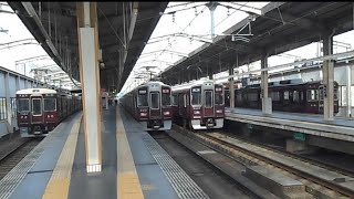 2019.04.13 阪急9300系9310F 特急河原町行き発車 9307F 特急梅田行き発車 高槻市駅 阪急電車 阪急電鉄