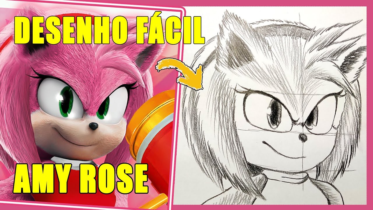 ✍️ Como DESENHAR a AMY ROSE. Assista o vídeo completo no . Link