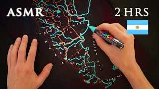 Asmr 2Hr Drawing Map Of Argentina And Parts Of Neighboring Countries