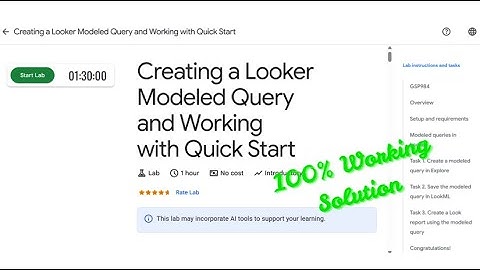 Creating a Looker Modeled Query and Working with Quick Start #GSP984 #qwiklabs #arcade #solution