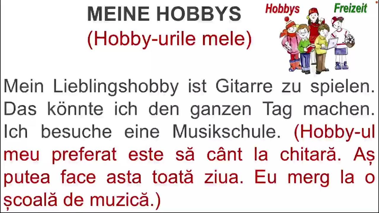 Sprawdzian Z J Niemieckiego Meine Hobbys - 🇩🇪Meine Hobbys.💃🏼⛷🪂🤽♀️🚴♀️ Curs Germana în 30 de zile! 🙀Deutsch lernen