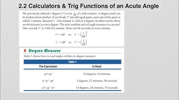 2.2 Calculators and Trig Functions of an Acute Angle