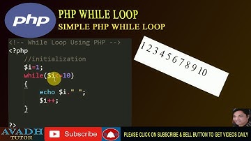 simple while loop  php | php loop concept | php tutorial