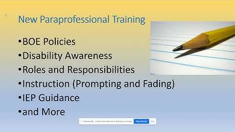 Intro to New Paraprofessional Training