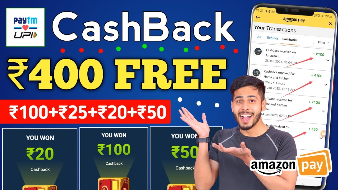 Amazon ₹400 FREE 🔥 CashBack Offers For All, Paytm ₹100+₹50+₹20 CashBack, Mobikwik, Park+ offer