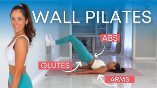 20 Min Wall Pilates Workout Full Body Core Strength + Toning