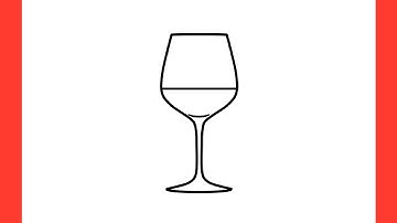 How to draw a GLASS OF WINE step by step / drawing goblet of wine easy