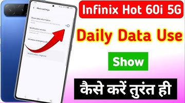 Infinix hot 60i 5g me daily data use show kaise kare | infinix hot 60i me daily data use kaise dekhe
