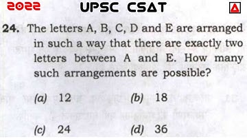 The Letters A, B, C, D And E Are Arranged In Such A Way That There Are Exactly Two Letters Between