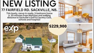 🚨NEW LISTING - $229,900‼️3 bedroom home with detached garage in the beautiful town of Sackville,NB.