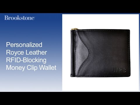 Personalized Royce Leather RFID-Blocking Money Clip Wallet