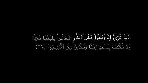 ولو ترى اذ وقفو على النار للقارئ عبدالرحمن ناجي بمحاكاة اللحيدان لسورة الأنعام #عبدالرحمن_ناجي