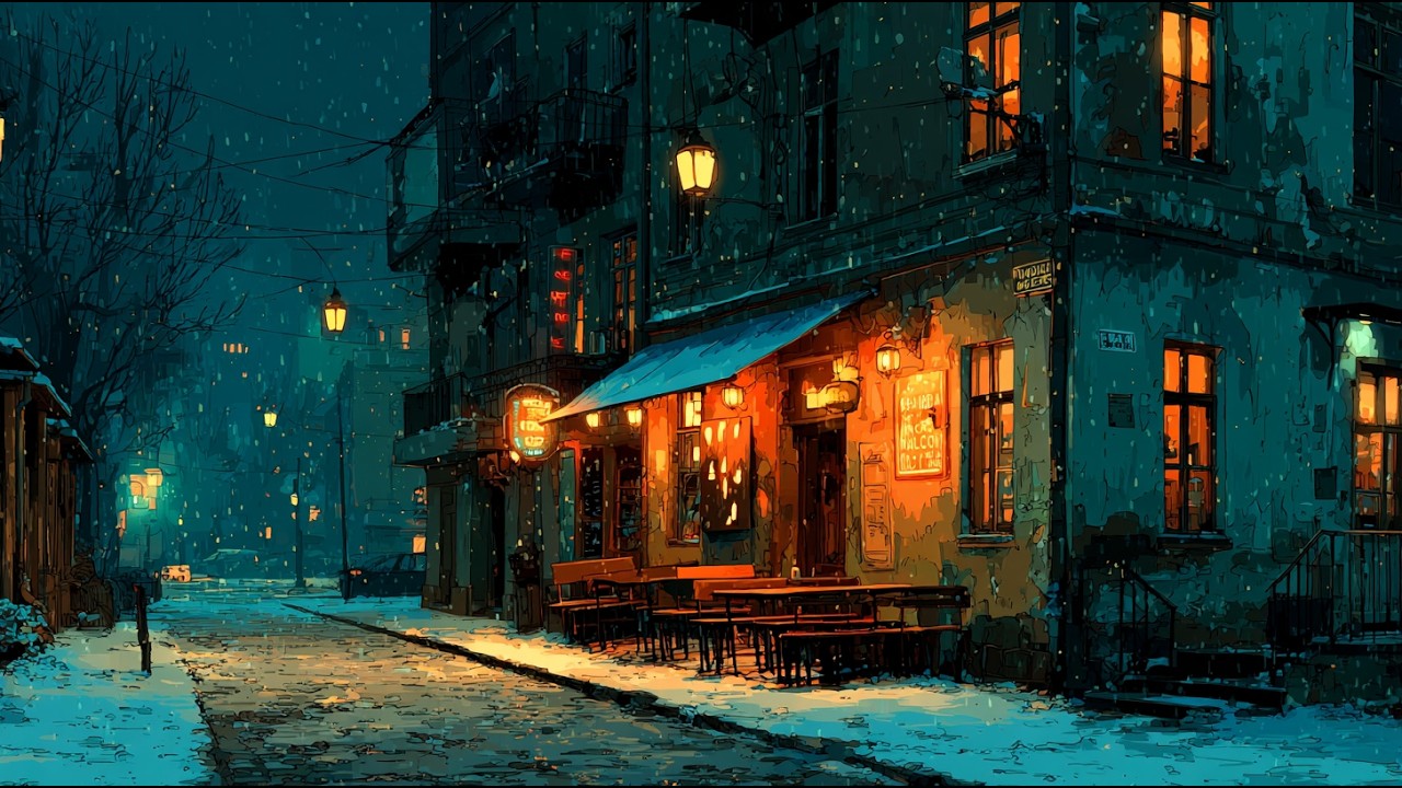 Snowy Alleyway Study Lofi ❄️ Winter Night Ambience & Deep Focus Beats | Study • Focus