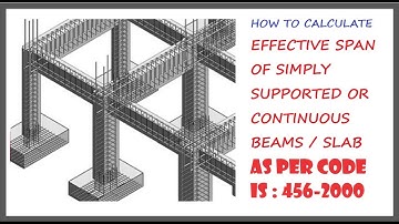 HOW TO CALCULATE EFFECTIVE SPAN OF SIMPLY SUPPORTED OR CONTINUOUS BEAMS/SLABS AS PER IS:456-2000