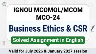 MCO 24 SOLVED ASSIGNMENT | IGNOU MCO 24 Solved Assignment July 2026 & Jan 2027 | MCOM | MCOMOL