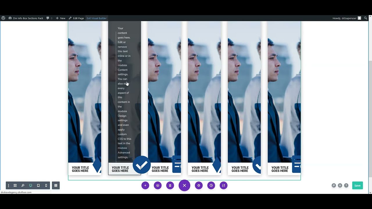 [ Method 3 ] How to use divi info box sections carousel module styles ...