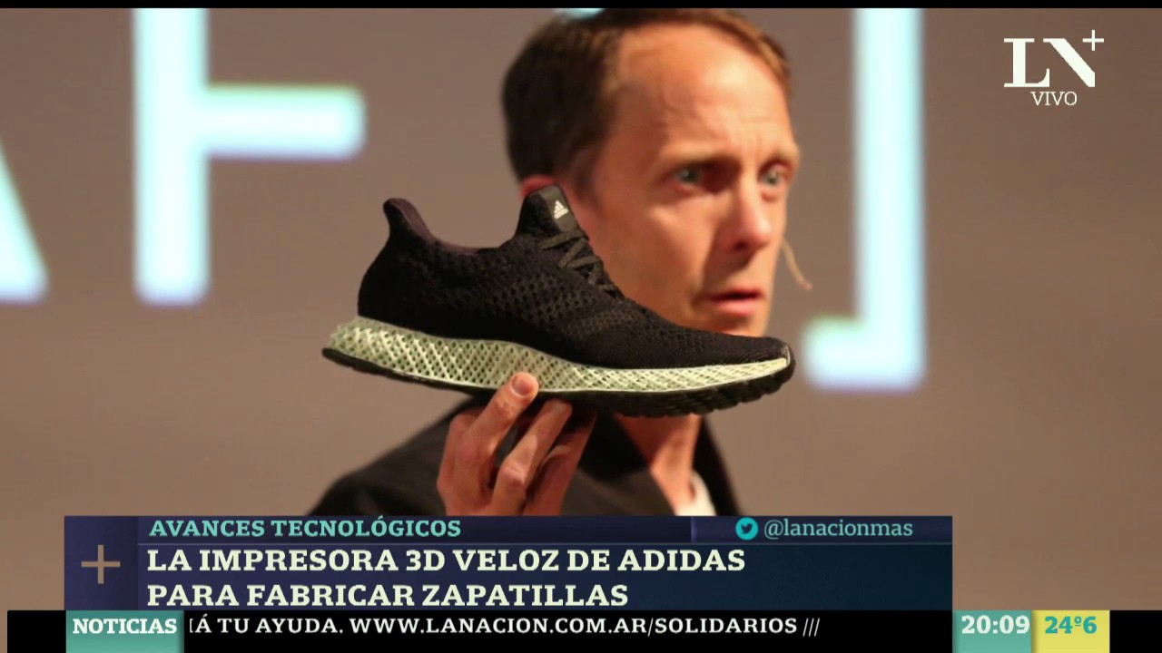 campeón Sip lápiz La impresora 3D veloz de Adidas para fabricar zapatillas - La Nación PM -  YouTube