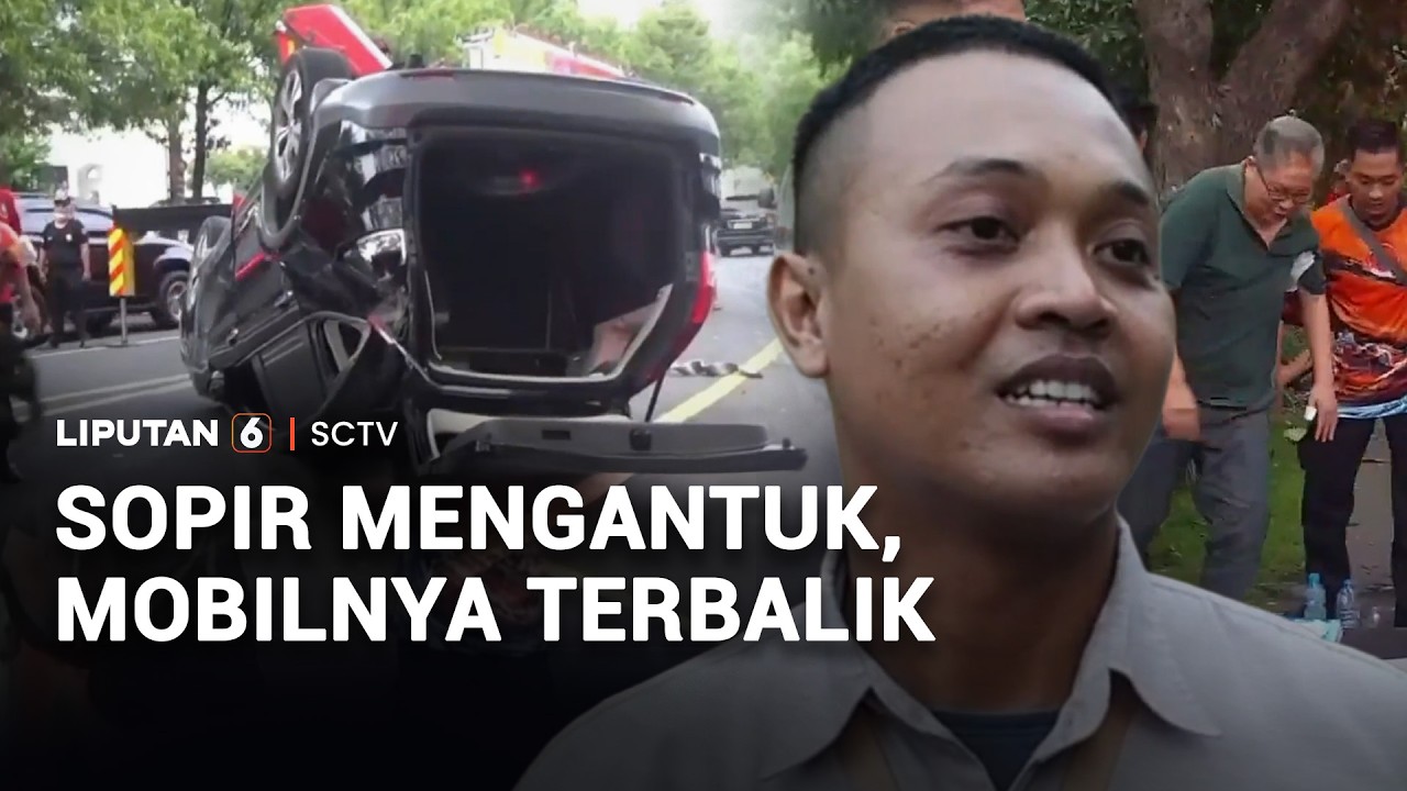 Sopirnya Ngantuk, Mobilnya Terbalik | Liputan 6