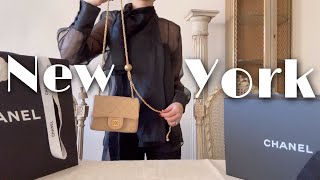 Chanel bag unboxing, vlog of New York cafe and hip fashion shop