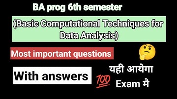 du sol BA prog 6th semester economics (Basic Computational Techniques for Data Analysis)