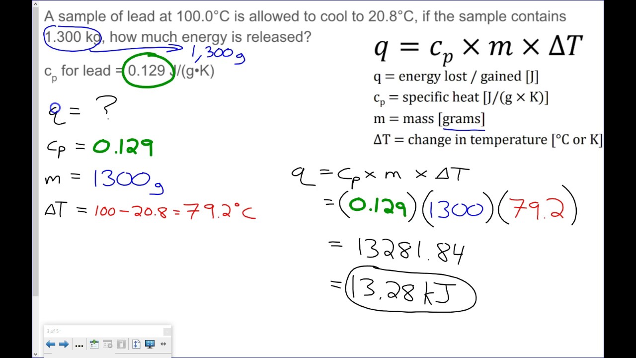 Specific Heat Calculations - YouTube