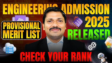 PROVISIONAL MERIT LIST DECLARED- ENGINEERING ADMISSION 2025 | MHT-CET 2025 | DINESH SIR